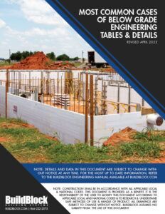 BuildBlock below grade engineering tables
