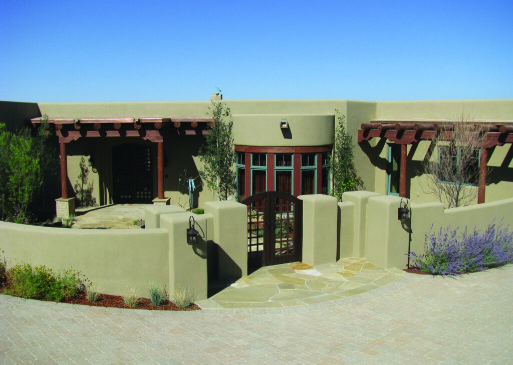 Santa Fe style ICF home under finished.