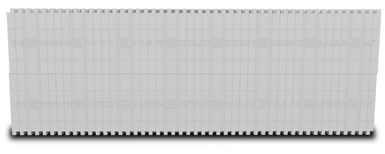 BuildBlock ICF 6 inch straight form. Hover over a point to learn about different features.